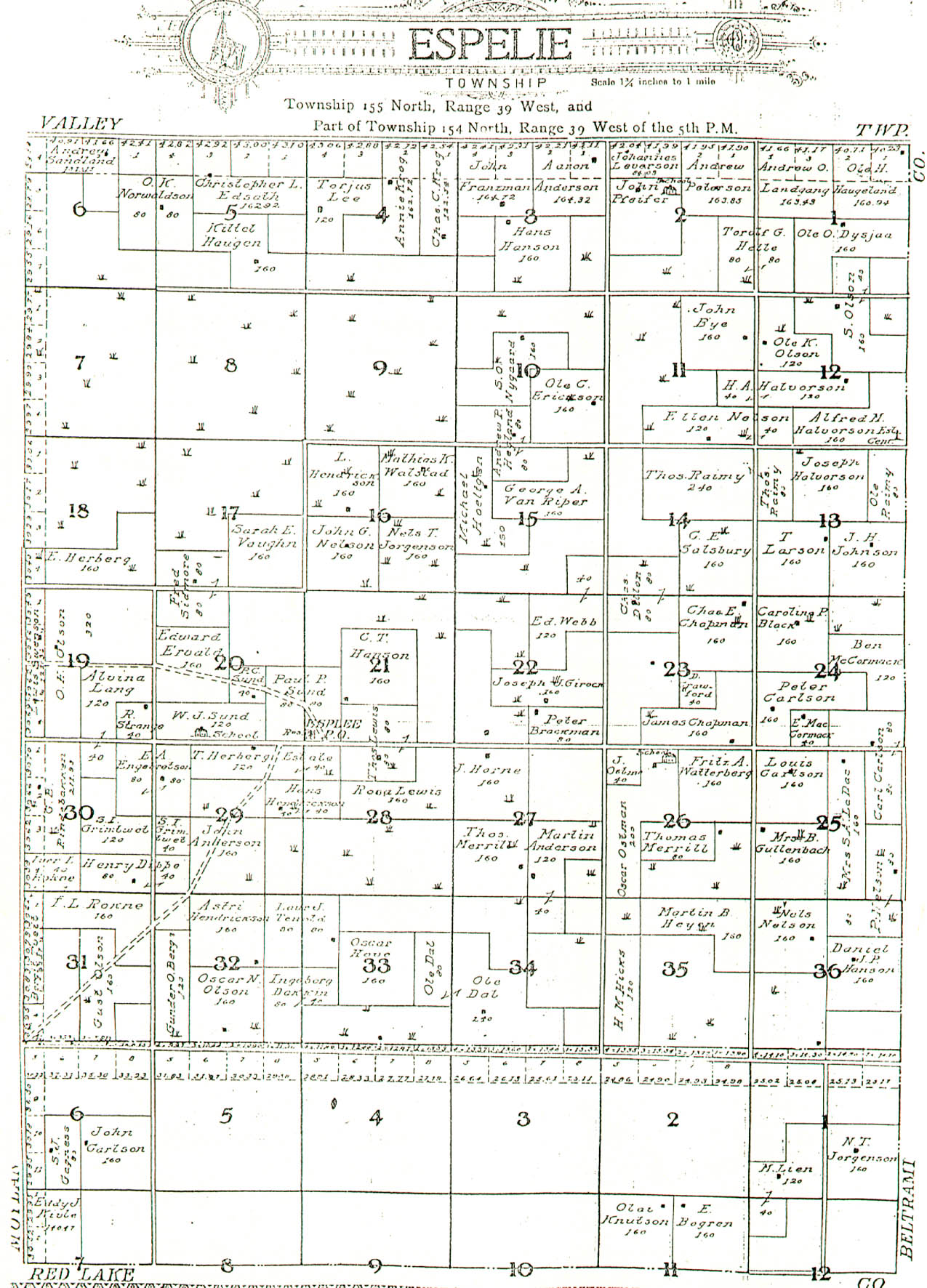 Espelie Township Platmap